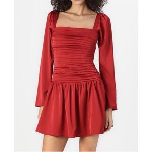 Abercrombie and fitch Red drop waist holiday Dress large